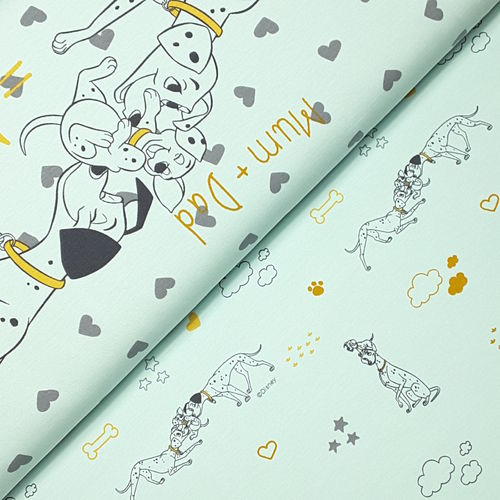 Jersey * Disney "My little Baby" 101 Dalmatiner mintgrün mit Herzen * Panel * 95x160cm