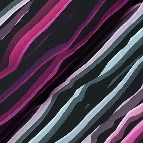 Jersey "Wavy Stripes by Lycklig Design" violett blau schwarz