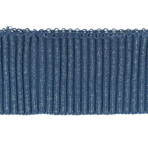 Fertigbündchen "Cuff" Grobripp 4x4 * jeansblau mit Glitzer
