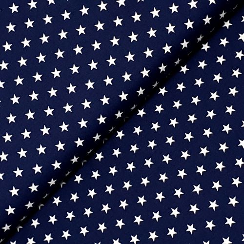 Baumwolldruck * kleine weiße Sterne auf navy