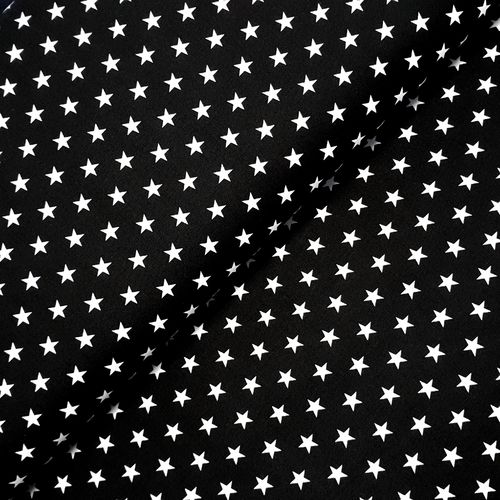 Baumwolldruck * kleine weiße Sterne auf schwarz