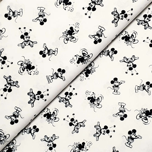 Baumwolldruck * Mickey Mouse * schwarz / weiß