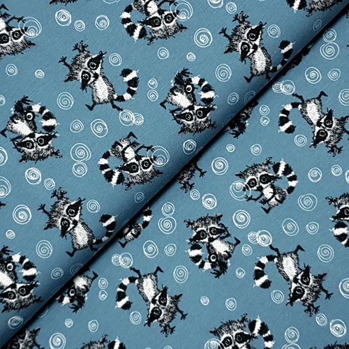 Jersey "Racoons" by Stoffonkel * jeansblau * Bioqualität