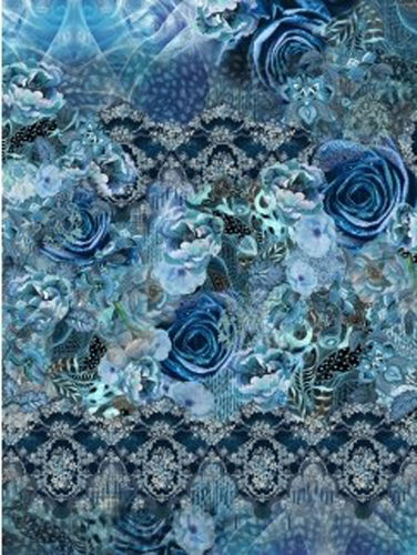 Jersey * Panel * Blue Flowerdream * 150x200cm