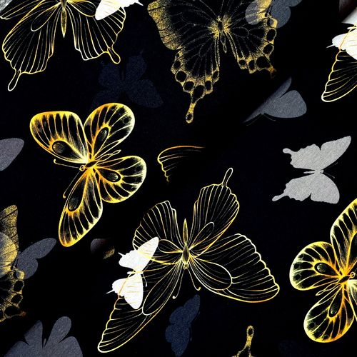 Jersey * Golden Butterfly * Fakeglitzerprint auf schwarz