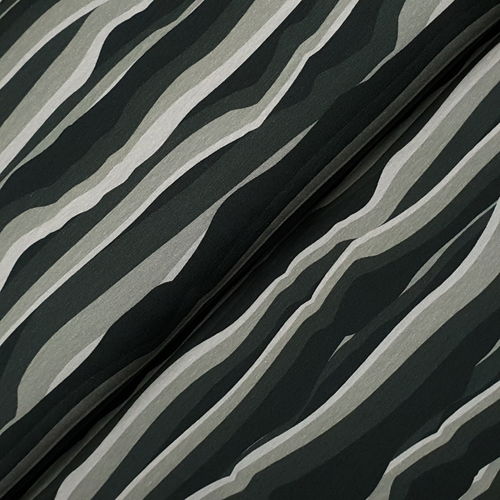 123x160 * Jersey "Wavy Stripes by Lycklig Design" schwarz grau * RESTSTÜCK